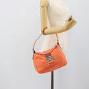 FENDI Mamma Baguette Shoulder Bag Cotton jersey Orange Silver Auth 193143-23