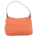 FENDI Mamma Baguette Shoulder Bag Cotton jersey Orange Silver Auth 193143-2