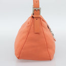 FENDI Mamma Baguette Shoulder Bag Cotton jersey Orange Silver Auth 193143-3