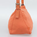 FENDI Mamma Baguette Shoulder Bag Cotton jersey Orange Silver Auth 193143-4