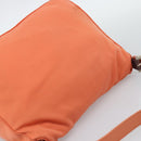FENDI Mamma Baguette Shoulder Bag Cotton jersey Orange Silver Auth 193143-6