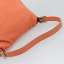 FENDI Mamma Baguette Shoulder Bag Cotton jersey Orange Silver Auth 193143-7