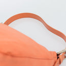 FENDI Mamma Baguette Shoulder Bag Cotton jersey Orange Silver Auth 193143-8