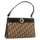 Christian Dior Trotter Canvas Shoulder Bag Beige Gold Auth 193146-1