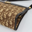 Christian Dior Trotter Canvas Shoulder Bag Beige Gold Auth 193146-9