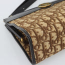 Christian Dior Trotter Canvas Shoulder Bag Beige Gold Auth 193146-14