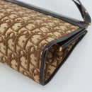 Christian Dior Trotter Canvas Shoulder Bag Beige Gold Auth 193146-15