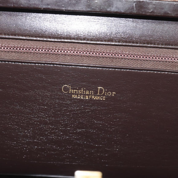 Christian Dior Trotter Canvas Shoulder Bag Beige Gold Auth 193146