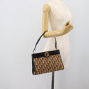 Christian Dior Trotter Canvas Shoulder Bag Beige Gold Auth 193146-20