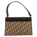 Christian Dior Trotter Canvas Shoulder Bag Beige Gold Auth 193146-2
