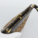 Christian Dior Trotter Canvas Shoulder Bag Beige Gold Auth 193146-6