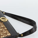Christian Dior Trotter Canvas Shoulder Bag Beige Gold Auth 193146-8