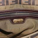 FENDI Zucca Canvas Shoulder Bag Brown Black Auth 193148V-11