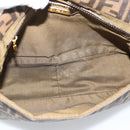 FENDI Zucca Canvas Shoulder Bag Brown Black Auth 193148V-12