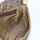 FENDI Zucca Canvas Shoulder Bag Brown Black Auth 193148V-17