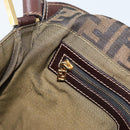 FENDI Zucca Canvas Shoulder Bag Brown Black Auth 193148V-19