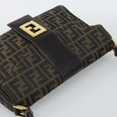 FENDI Zucca Canvas Shoulder Bag Brown Black Auth 193148V-6