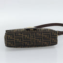 FENDI Zucca Canvas Shoulder Bag Brown Black Auth 193148V-5
