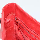 CELINE Shoulder Bag Leather Red Gold Auth 193149-21
