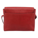 CELINE Shoulder Bag Leather Red Gold Auth 193149-2