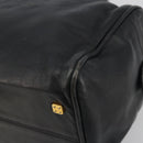 LOEWE Hand Bag Leather Black Gold Auth 193150-9