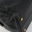 LOEWE Hand Bag Leather Black Gold Auth 193150-16