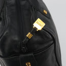 LOEWE Hand Bag Leather Black Gold Auth 193150-10
