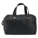 LOEWE Hand Bag Leather Black Gold Auth 193150-13
