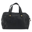 LOEWE Hand Bag Leather Black Gold Auth 193150-2