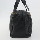 LOEWE Hand Bag Leather Black Gold Auth 193150-3