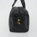 LOEWE Hand Bag Leather Black Gold Auth 193150-4