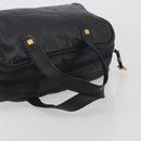 LOEWE Hand Bag Leather Black Gold Auth 193150-7