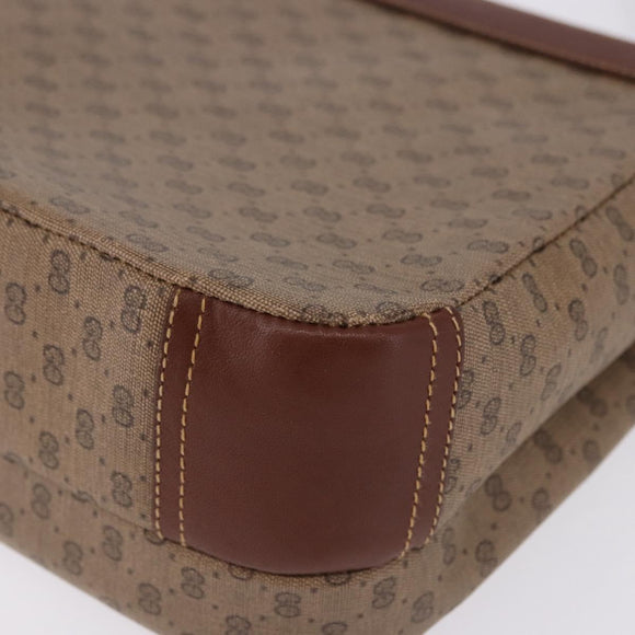 GUCCI Micro GG Supreme Shoulder Bag PVC Beige Gold Auth 193154
