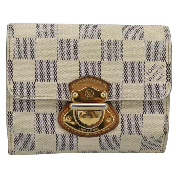 LOUIS VUITTON Damier Azur Portefeuille Joy Bifold Wallet N60030 LV Auth 193157