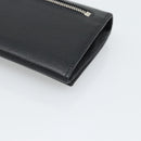 PRADA Long Wallet Saffiano leather Black Silver Auth 193158V-15