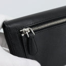 PRADA Long Wallet Saffiano leather Black Silver Auth 193158V-17