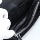 PRADA Long Wallet Saffiano leather Black Silver Auth 193158V-22