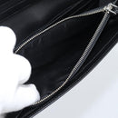 PRADA Long Wallet Saffiano leather Black Silver Auth 193158V-10