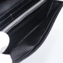 PRADA Long Wallet Saffiano leather Black Silver Auth 193158V-24