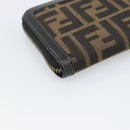 FENDI Zucca Canvas Long Wallet Black Brown Auth 193160V-11