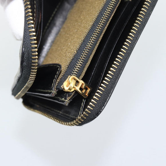 FENDI Zucca Canvas Long Wallet Black Brown Auth 193160V