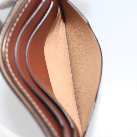 LOEWE Card Case Leather Brown Auth 193161V