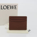 LOEWE Card Case Leather Brown Auth 193161V-12