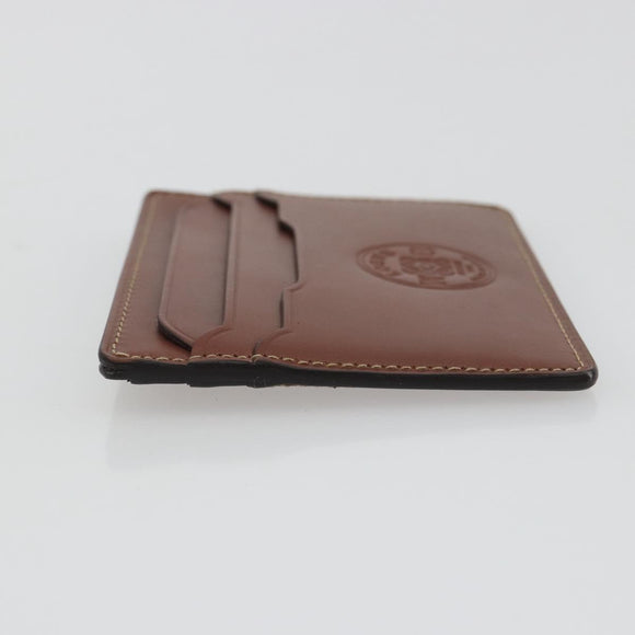 LOEWE Card Case Leather Brown Auth 193161V