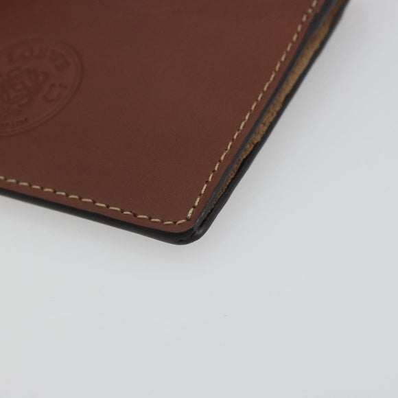 LOEWE Card Case Leather Brown Auth 193161V