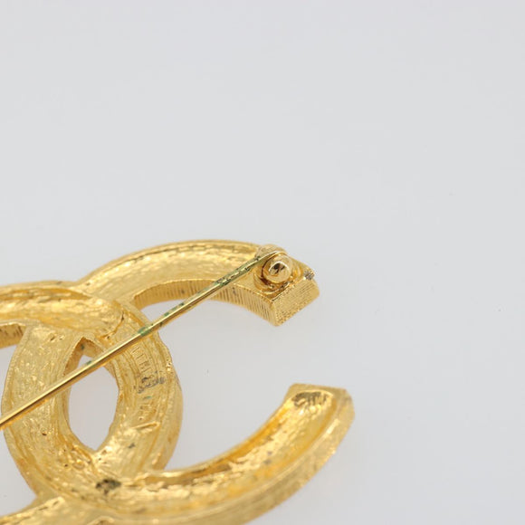 CHANEL COCO Mark Brooch metal Gold Tone CC Auth 193163V