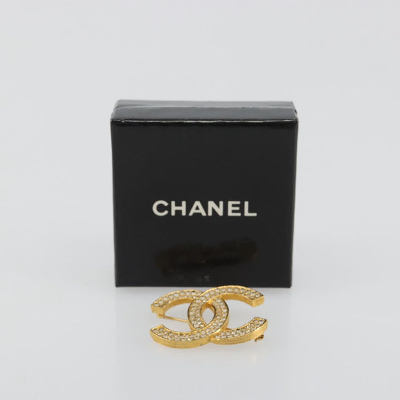 CHANEL COCO Mark Brooch metal Gold Tone CC Auth 193163V
