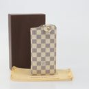LOUIS VUITTON Damier Azur Etui A Lunettes MM Glasses Case N60025 LV Auth 193165V-12