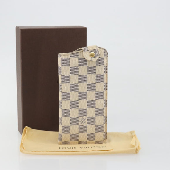 LOUIS VUITTON Damier Azur Etui A Lunettes MM Glasses Case N60025 LV Auth 193165V