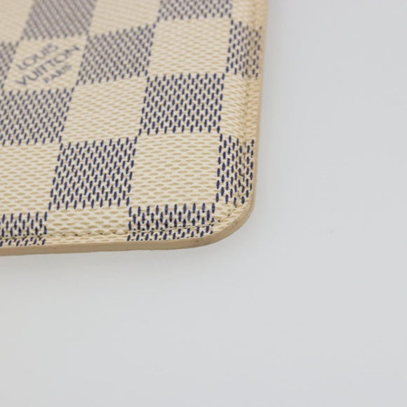LOUIS VUITTON Damier Azur Etui A Lunettes MM Glasses Case N60025 LV Auth 193165V